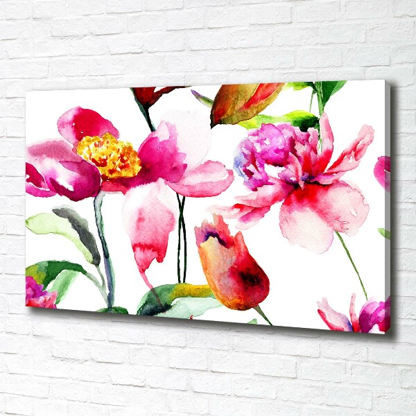 Fotocuadro en lienzo de alta calidad horizontal flores silvestres