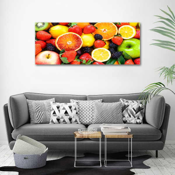 Cuadro canvas moderno de gran formato horizontal Frutas coloridas