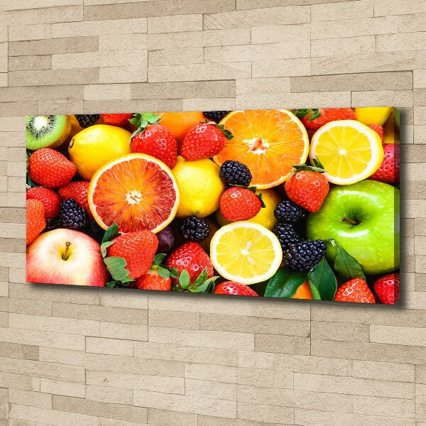 Cuadro canvas moderno de gran formato horizontal Frutas coloridas