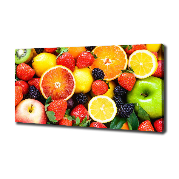 Cuadro canvas moderno de gran formato horizontal Frutas coloridas