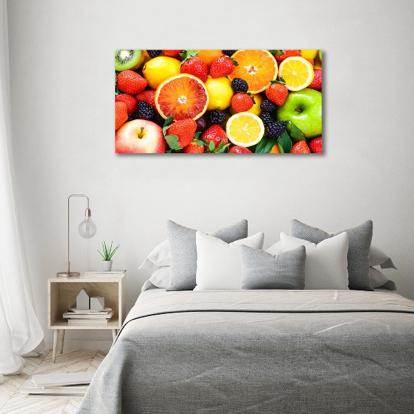 Cuadro canvas moderno de gran formato horizontal Frutas coloridas