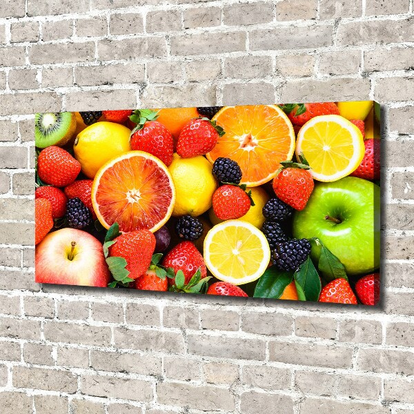 Cuadro canvas moderno de gran formato horizontal Frutas coloridas