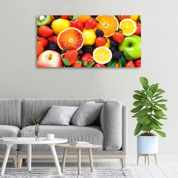 Cuadro canvas moderno de gran formato horizontal Frutas coloridas