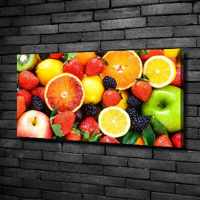 Cuadro canvas moderno de gran formato horizontal Frutas coloridas