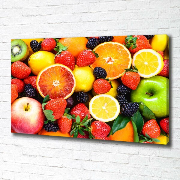 Cuadro canvas moderno de gran formato horizontal Frutas coloridas