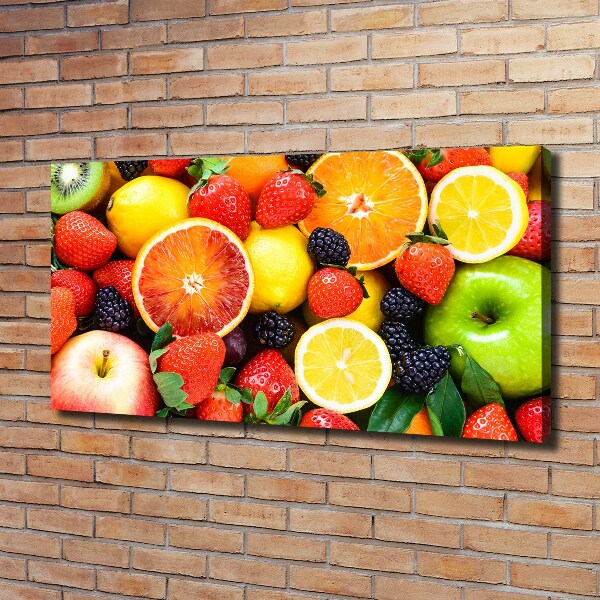 Cuadro canvas moderno de gran formato horizontal Frutas coloridas
