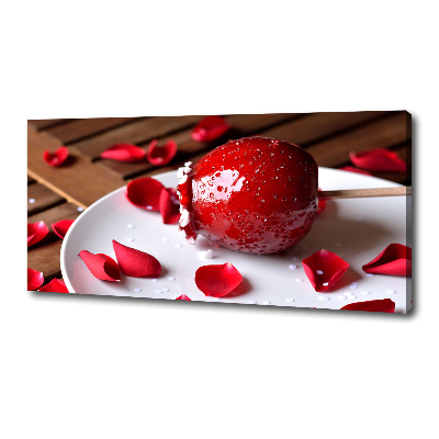 Fotocuadro en lienzo de alta calidad horizontal Manzana en un palito