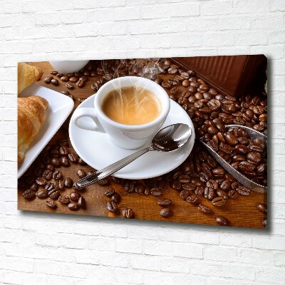 Cuadro canvas con impresión uv duradera horizontal Café aromático