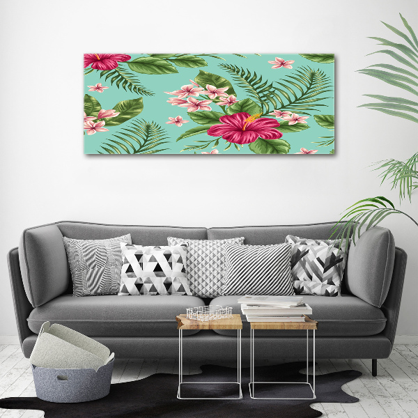 Fotocuadro en lienzo de alta calidad horizontal flores hawaianas
