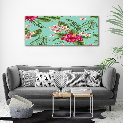 Fotocuadro en lienzo de alta calidad horizontal flores hawaianas