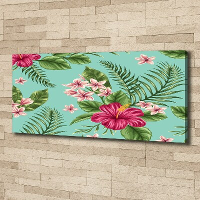 Fotocuadro en lienzo de alta calidad horizontal flores hawaianas