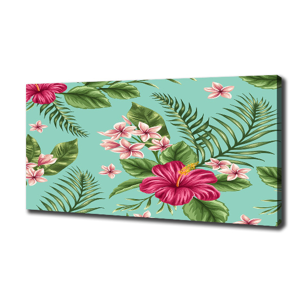 Fotocuadro en lienzo de alta calidad horizontal flores hawaianas