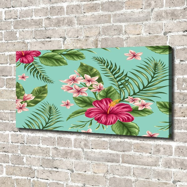 Fotocuadro en lienzo de alta calidad horizontal flores hawaianas