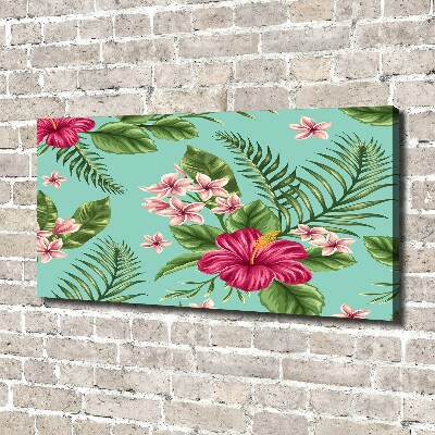Fotocuadro en lienzo de alta calidad horizontal flores hawaianas