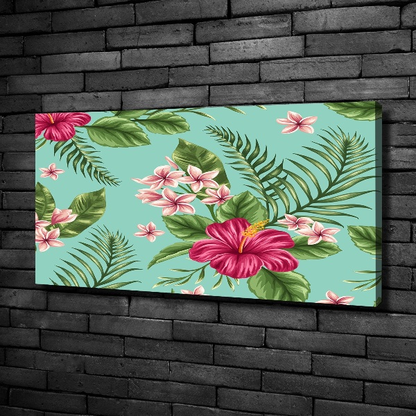 Fotocuadro en lienzo de alta calidad horizontal flores hawaianas