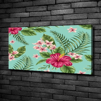 Fotocuadro en lienzo de alta calidad horizontal flores hawaianas