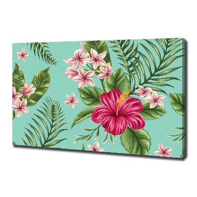 Fotocuadro en lienzo de alta calidad horizontal flores hawaianas