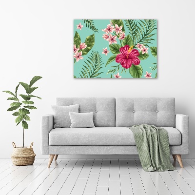 Fotocuadro en lienzo de alta calidad horizontal flores hawaianas