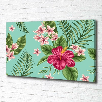 Fotocuadro en lienzo de alta calidad horizontal flores hawaianas