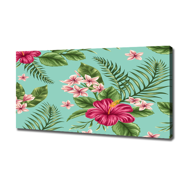 Fotocuadro en lienzo de alta calidad horizontal flores hawaianas