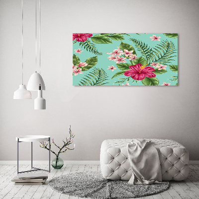 Fotocuadro en lienzo de alta calidad horizontal flores hawaianas