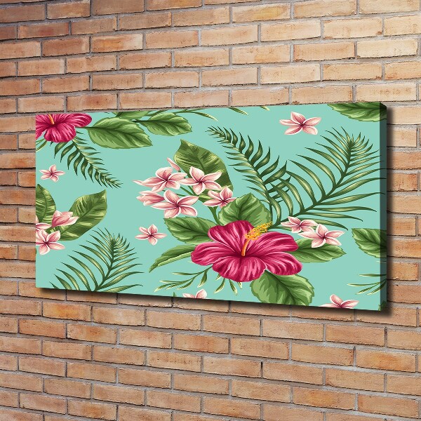 Fotocuadro en lienzo de alta calidad horizontal flores hawaianas