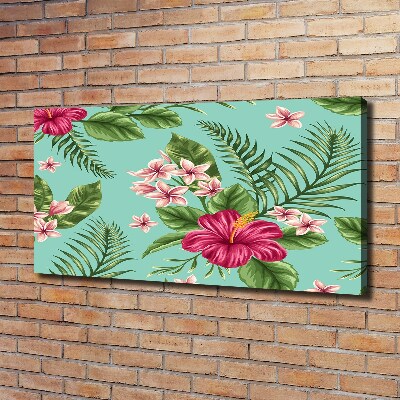 Fotocuadro en lienzo de alta calidad horizontal flores hawaianas