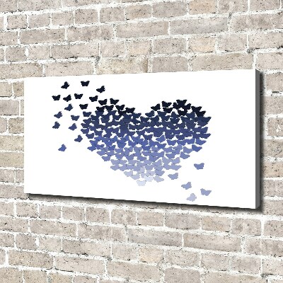 Cuadro canvas moderno de gran formato horizontal Corazón de mariposas