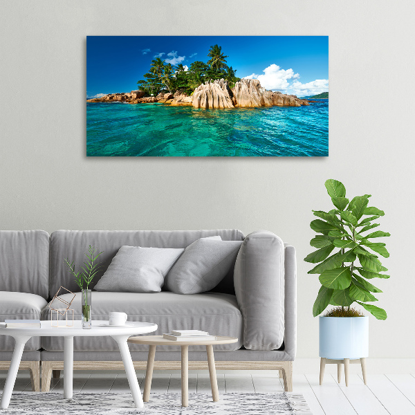 Cuadro canvas moderno de gran formato horizontal Isla tropical