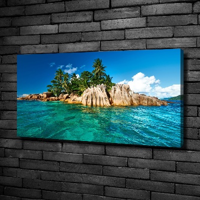 Cuadro canvas moderno de gran formato horizontal Isla tropical