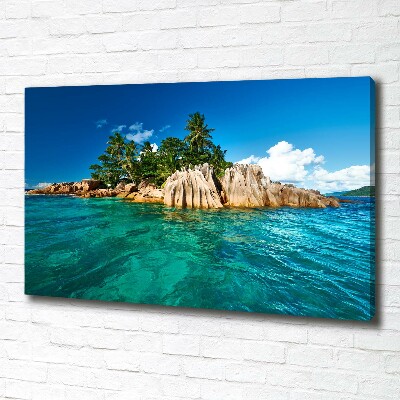 Cuadro canvas moderno de gran formato horizontal Isla tropical