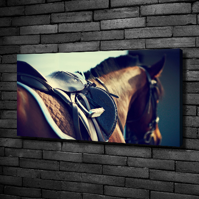 Cuadro canvas moderno de gran formato horizontal Silla de montar con estribos