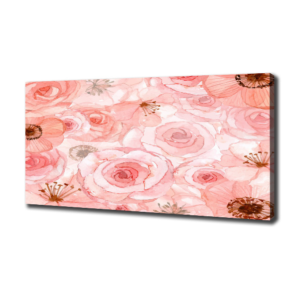 Cuadro canvas con impresión uv duradera horizontal Patrón floral
