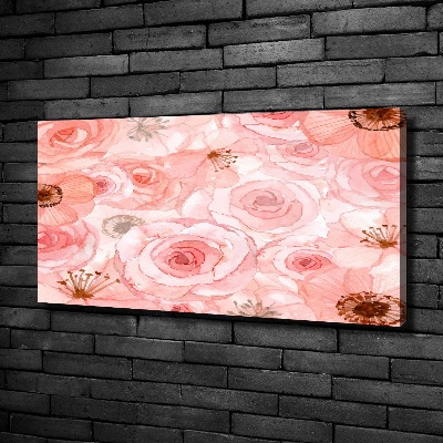 Cuadro canvas con impresión uv duradera horizontal Patrón floral
