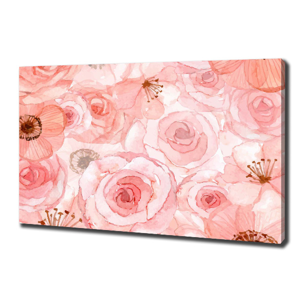 Cuadro canvas con impresión uv duradera horizontal Patrón floral