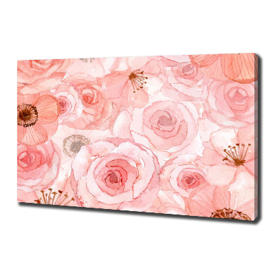 Cuadro canvas con impresión uv duradera horizontal Patrón floral