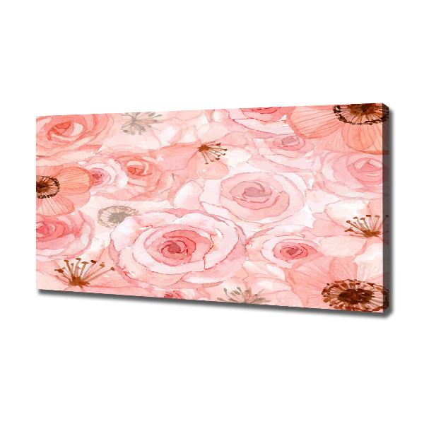 Cuadro canvas con impresión uv duradera horizontal Patrón floral