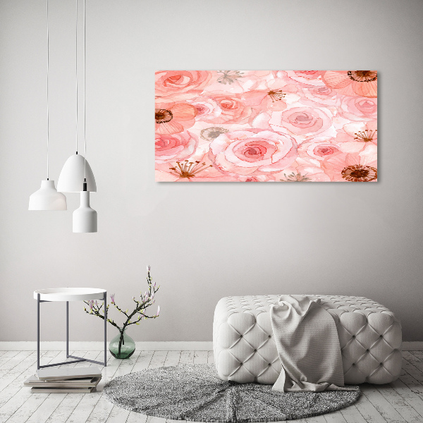Cuadro canvas con impresión uv duradera horizontal Patrón floral
