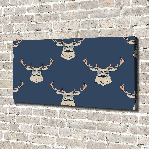 Fotocuadro en lienzo de alta calidad horizontal Ciervo hipster