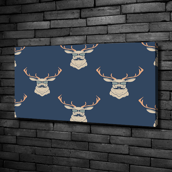 Fotocuadro en lienzo de alta calidad horizontal Ciervo hipster