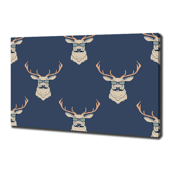 Fotocuadro en lienzo de alta calidad horizontal Ciervo hipster