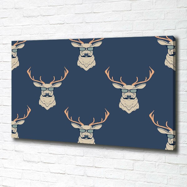 Fotocuadro en lienzo de alta calidad horizontal Ciervo hipster