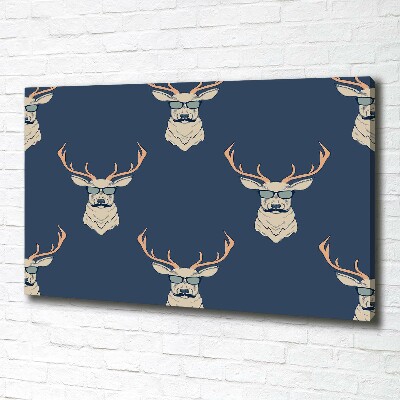 Fotocuadro en lienzo de alta calidad horizontal Ciervo hipster