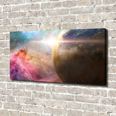 Cuadro canvas moderno de gran formato horizontal Galaxia