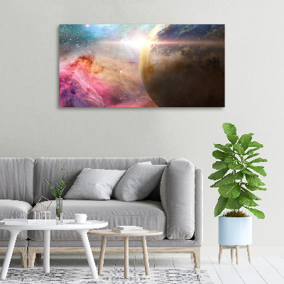 Cuadro canvas moderno de gran formato horizontal Galaxia