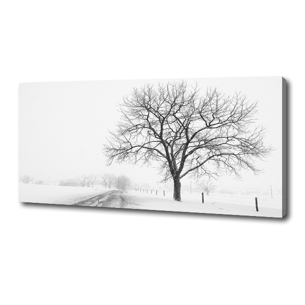 Cuadro canvas con impresión uv duradera horizontal Árbol en invierno