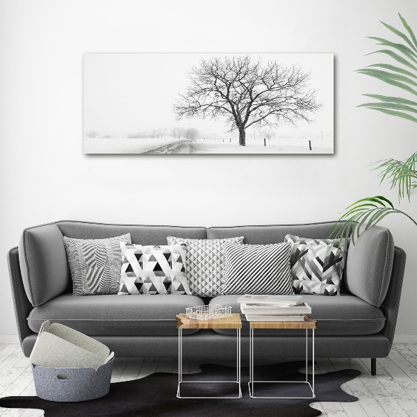 Cuadro canvas con impresión uv duradera horizontal Árbol en invierno