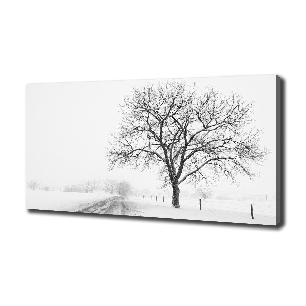 Cuadro canvas con impresión uv duradera horizontal Árbol en invierno
