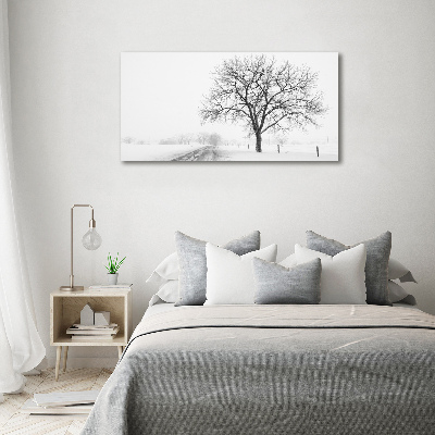 Cuadro canvas con impresión uv duradera horizontal Árbol en invierno