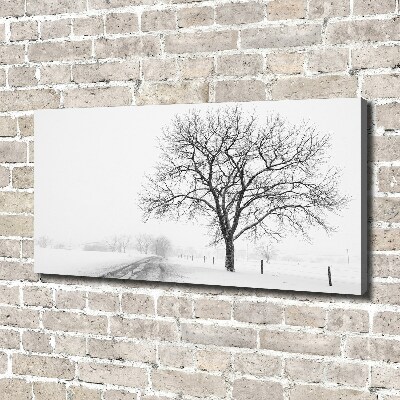 Cuadro canvas con impresión uv duradera horizontal Árbol en invierno